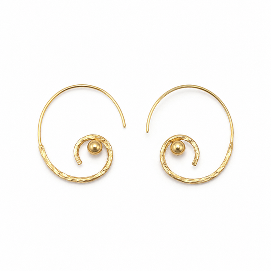 Gold Spiral Earrings