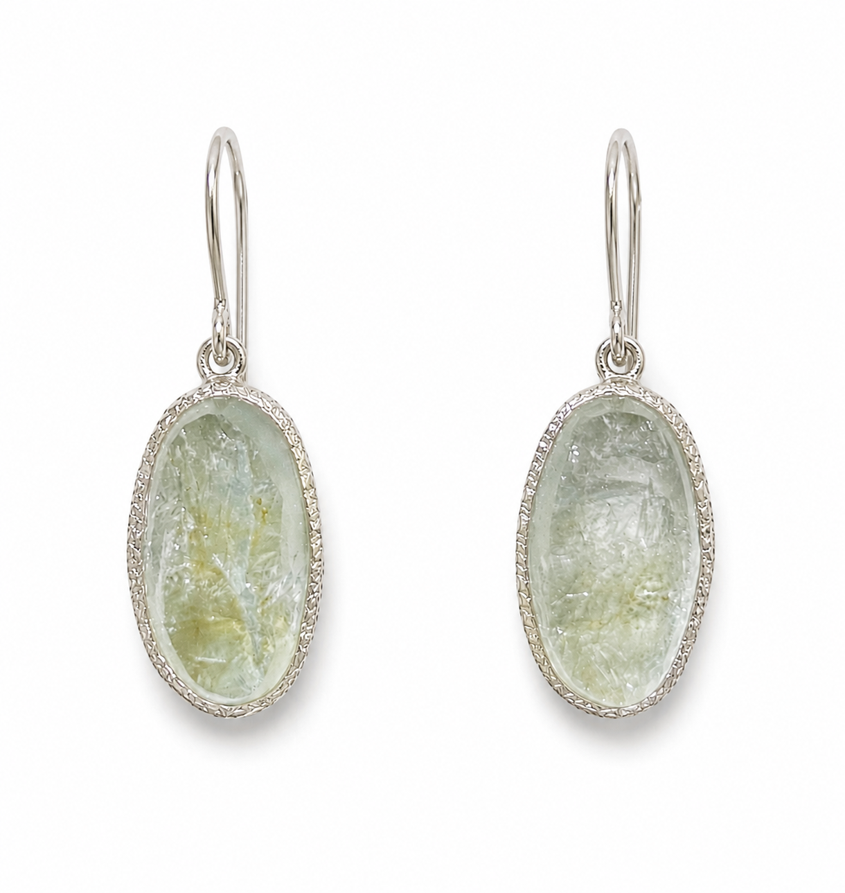 Oval Aqua Earrings
