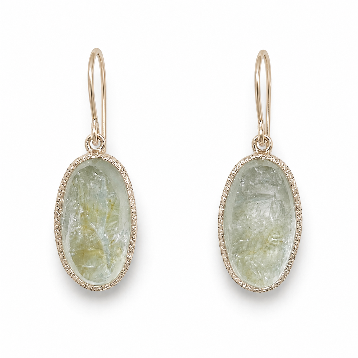 Oval Aqua Earrings