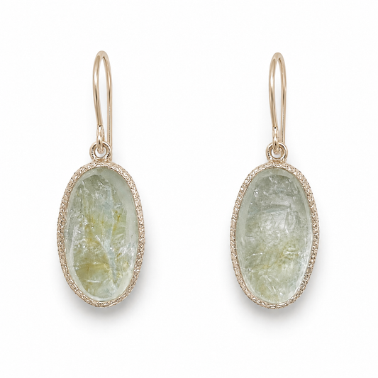 Oval Aqua Earrings