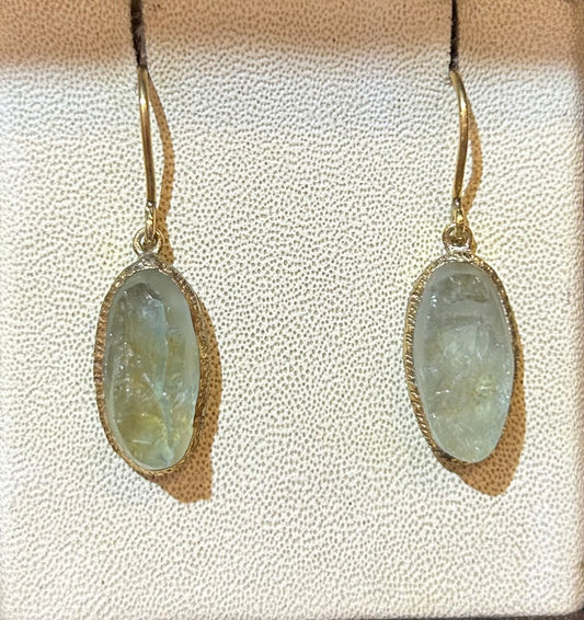 Oval Aqua Earrings